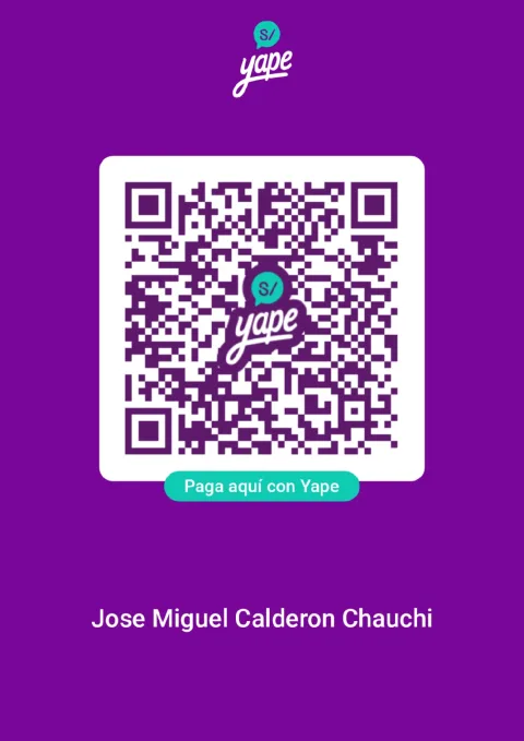Código QR de Yape a nombre de Jose Miguel Calderon Chauchi